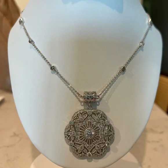 Esposito Diamonique smart snap Sterling necklace - Picture 9 of 15